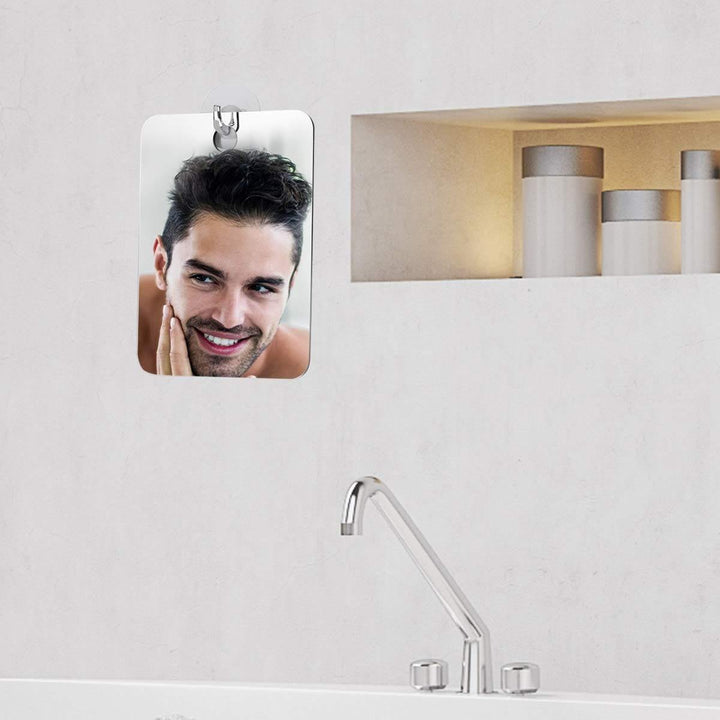 Anti Fog Shower Mirrors Bathroom Fogless Fog Free Mirror Washroom Travel For Man Shaving Mirror 13*17cm - MRSLM