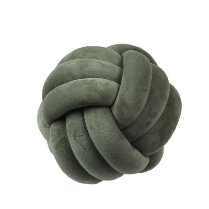 Knotted Plush Ball Design Round Throw Pillow - MRSLM