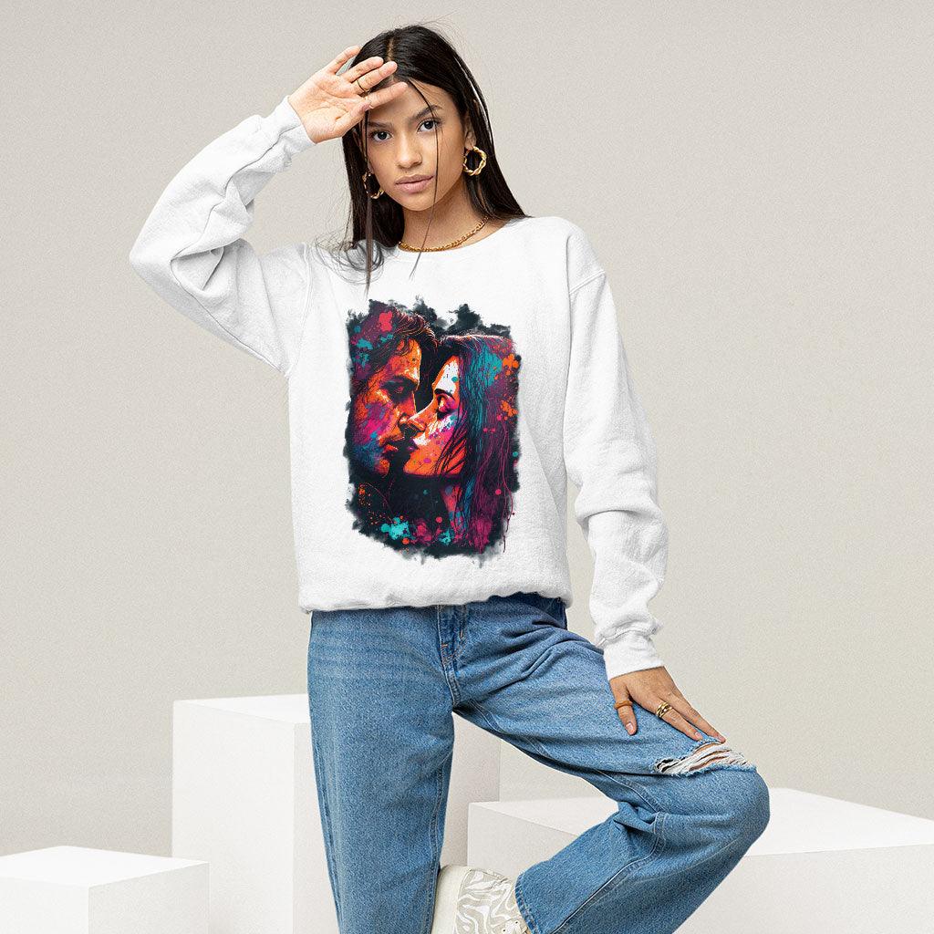 Paint Sweatshirt - Kiss Art Crewneck Sweatshirt - Colorful Sweatshirt - MRSLM