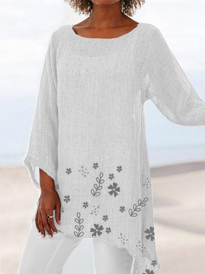 Small floral print round neck long sleeve - MRSLM