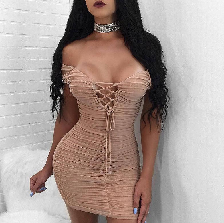 Deep V lace sexy dress - MRSLM