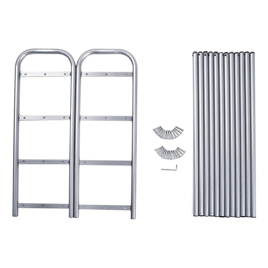 GEMITTO Silver Grey 4 Layers Extendable Shoe Organiser Racks Heavy Duty Shoe Stand Storage - MRSLM