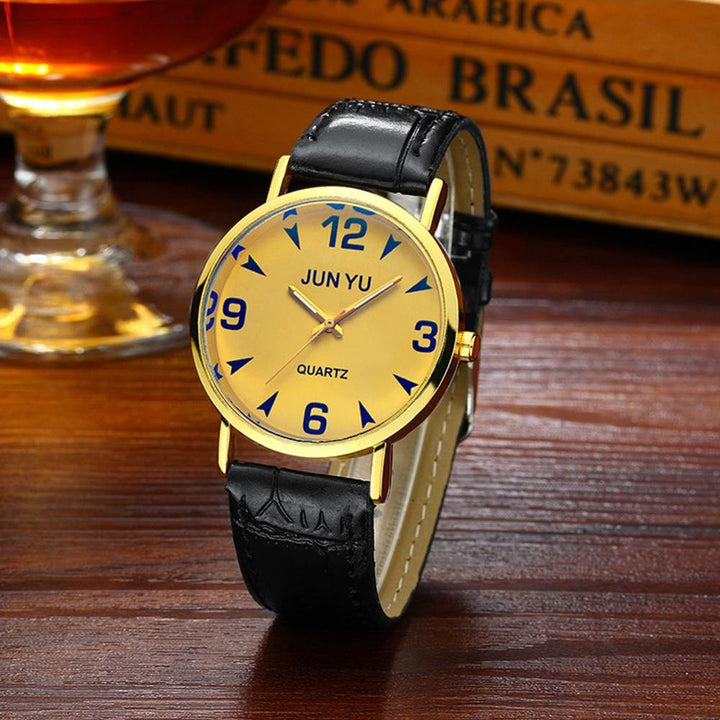 Classic Men Business Faux Leather Band Quartz Luxury Analog Sports Wrist Watch - MRSLM