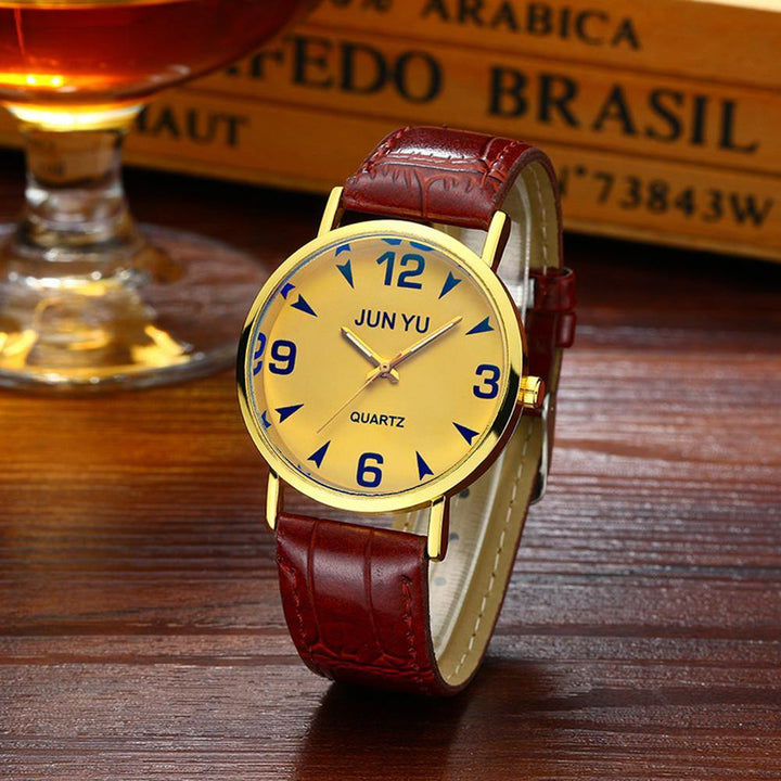 Classic Men Business Faux Leather Band Quartz Luxury Analog Sports Wrist Watch - MRSLM