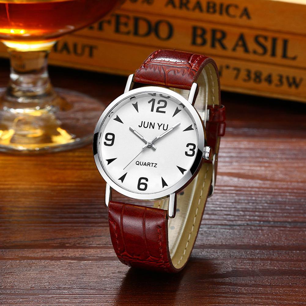 Classic Men Business Faux Leather Band Quartz Luxury Analog Sports Wrist Watch - MRSLM