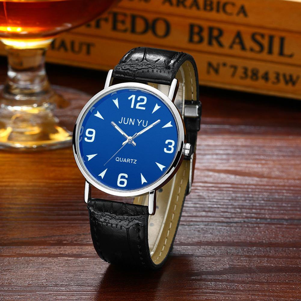 Classic Men Business Faux Leather Band Quartz Luxury Analog Sports Wrist Watch - MRSLM