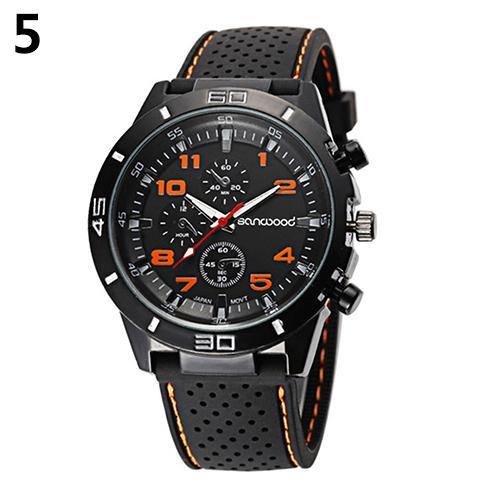 Men's Fashion Silicone Band Decorative Dials Sports Analog Quartz Wrist Watch - MRSLM