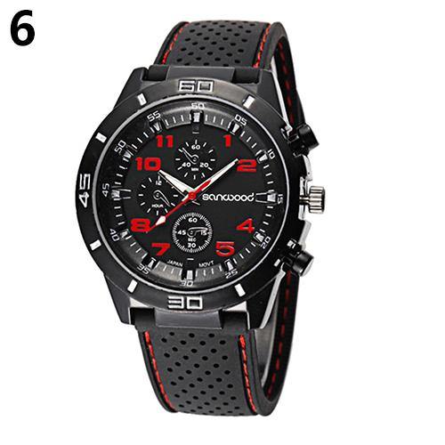 Men's Fashion Silicone Band Decorative Dials Sports Analog Quartz Wrist Watch - MRSLM