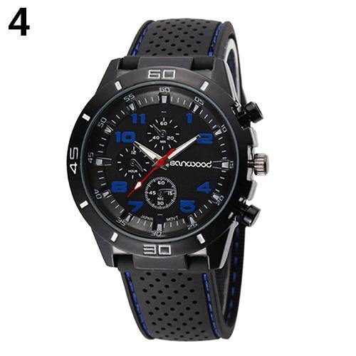 Men's Fashion Silicone Band Decorative Dials Sports Analog Quartz Wrist Watch - MRSLM