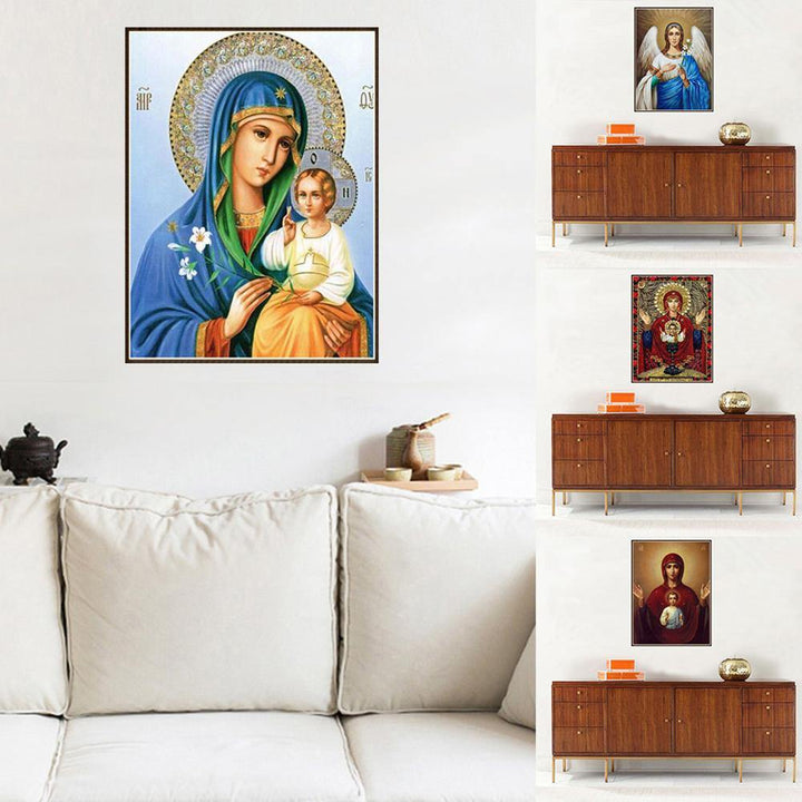 5D Holy Mother Pattern Diamond Painting Frameless Wall Art Hanging Home Decor - MRSLM