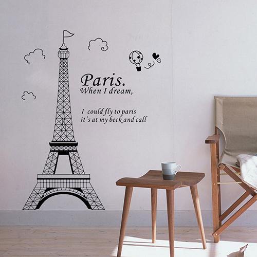 Fashion Eiffel Tower Letter Heart Wall Art Sticker Decal Home Bedroom DIY Decor - MRSLM