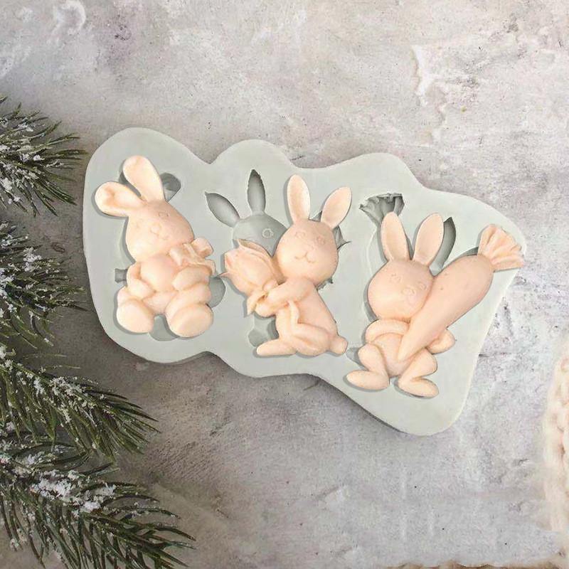 3D Rabbit Easter Bunny Silicone Cake Molds Fondant Resin Molds Cake Tools Pastry Kitchen Baking Accessories - MRSLM