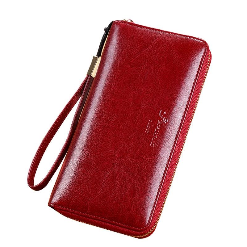 Women's Long Leather Large-capacity Zipper Wallet Clutch - MRSLM