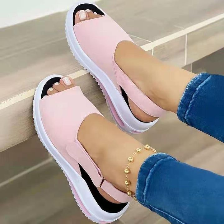 Velcro Casual Summer Women Sandals Fish Mouth Sandals - MRSLM