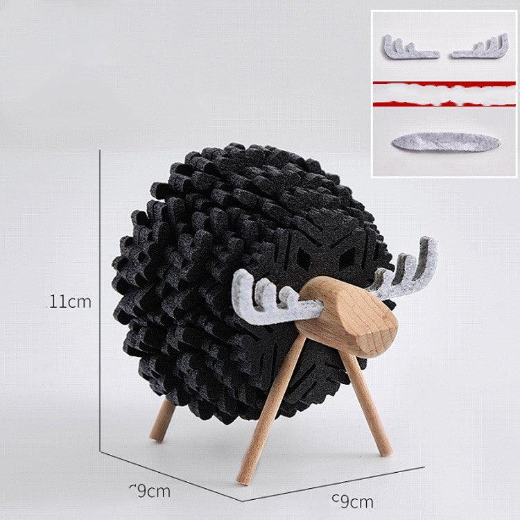 Sheep Elk Anti-Skid Absorbent Insulation Tea Ceremony Felt Coaster Japanese Style Creative Home Office - MRSLM