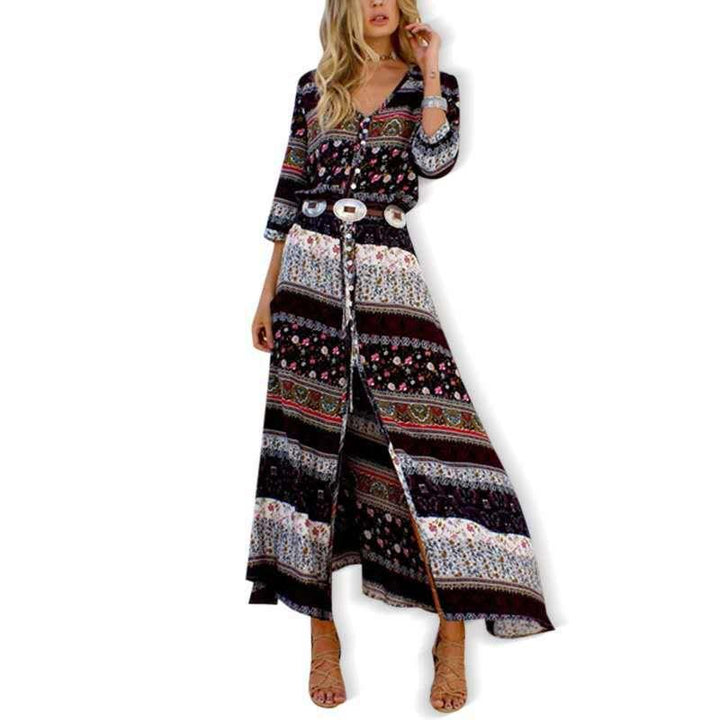 Bohemian Print New Dress Women's Beach Dress - MRSLM