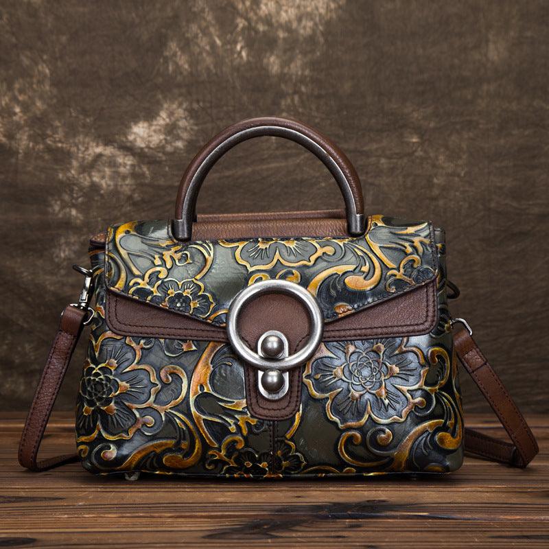 Cowhide Retro Clan Style Female Bag - MRSLM