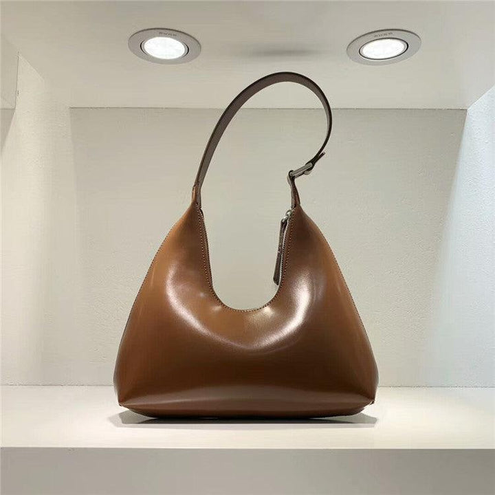 Cowhide Retro U-shaped Bag Fashion Simple Shoulder Bag Underarm Shoulder Bag - MRSLM