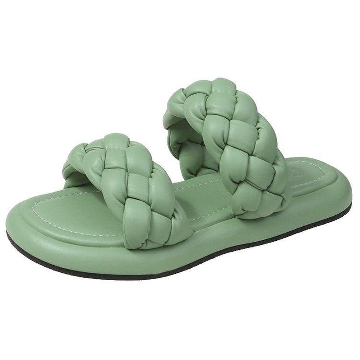 Net Celebrity All-Match Flat Sponge Cake Sandals - MRSLM