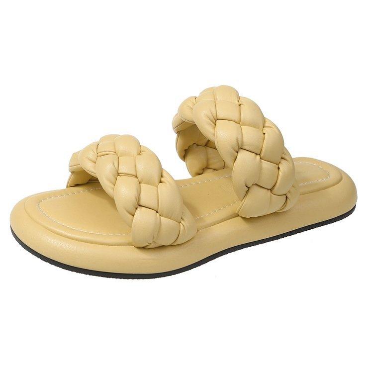 Net Celebrity All-Match Flat Sponge Cake Sandals - MRSLM