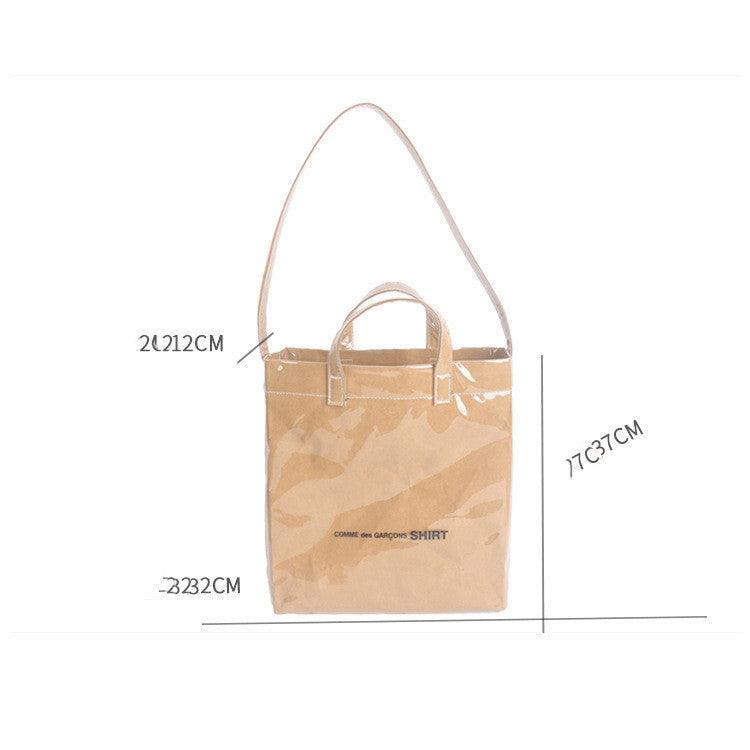 Kraft Paper Shopping Bag, Creative New One-shoulder Messenger Bag, Korean Letter Women's Bag - MRSLM