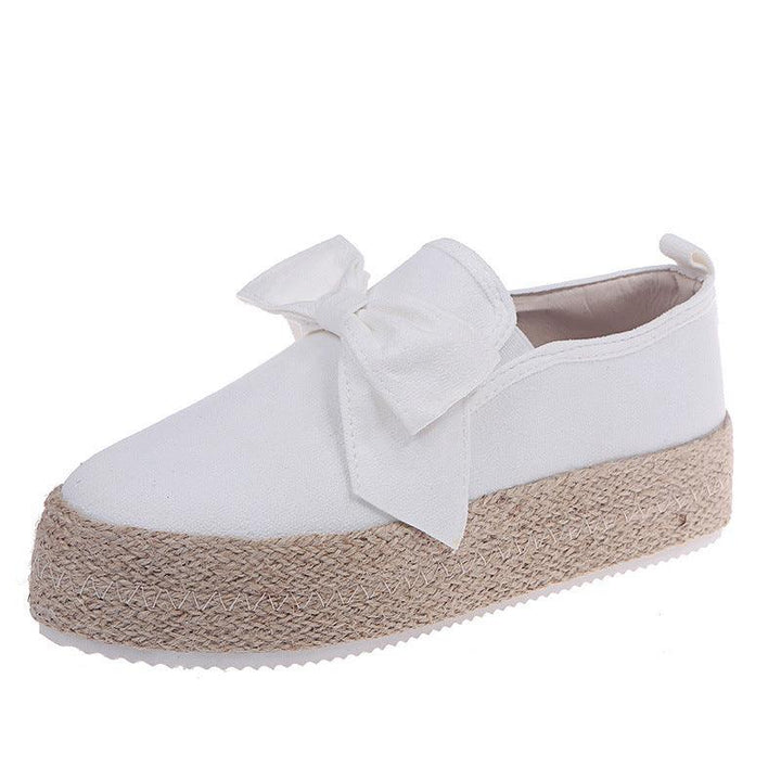 Womens Flats Shoes Espadrilles Flatforms Bowknot Suede Hemp Rope - MRSLM