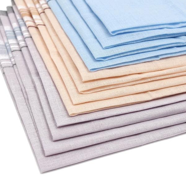 12Pcs Cotton Men Pocket Handkerchief Square Hanky For Wedding Party - MRSLM