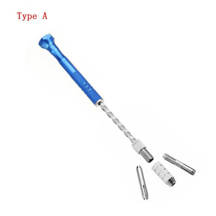 Upgrade Semi-automatic Mini Hand Drill+2pcs Double Side Chuck+10pcs Twist Drill Bits - MRSLM