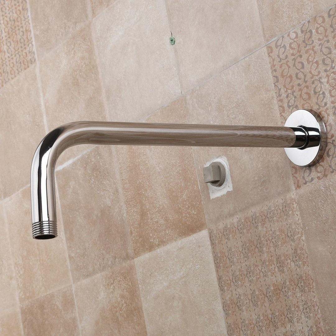 Stainless Steel Shower Extension Arm Home Bathroom Wall Mounted Shower Head Pipe - MRSLM