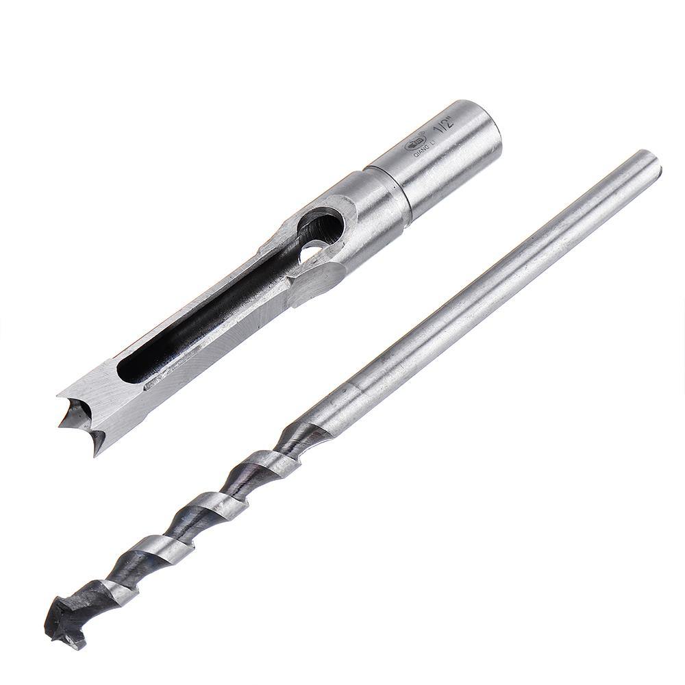 Drillpro 6.35/7.94/9.5/12.7mm Woodworking Square Hole Drill Bit Mortising Chisel 1/4 to 1/2 Inch - MRSLM