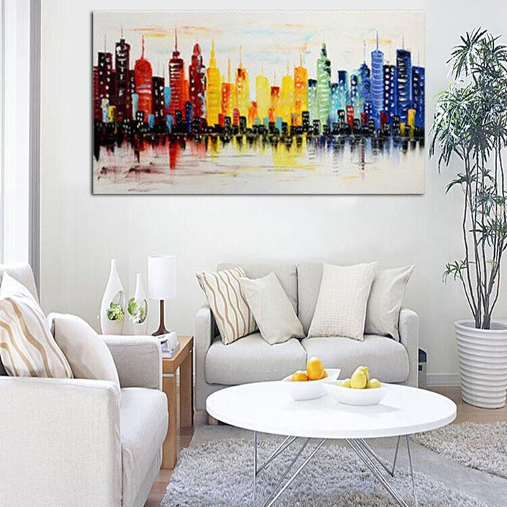 120X60CM Modern City Canvas Abstract Painting Print Living Room Art Wall Decor No Frame Paper Art - MRSLM