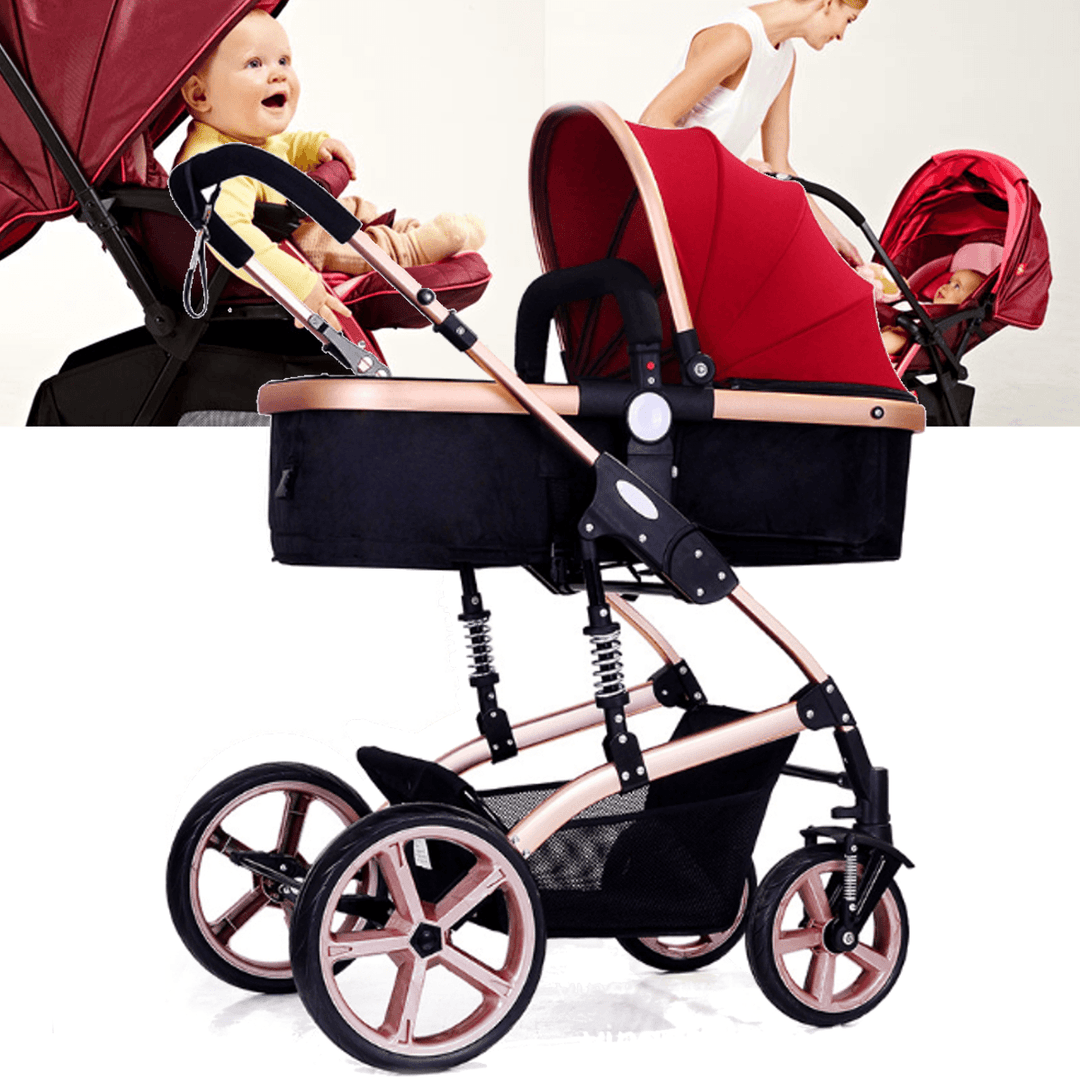 High View Pram Travel System 3 in 1 Combi Stroller Baby Child Pushchair - MRSLM