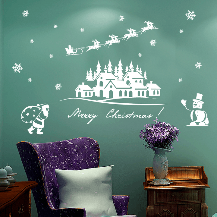 Miico SK6029 Christmas Sticker Cartoon Wall Stickes for Living Room Decoration Christmas Party - MRSLM