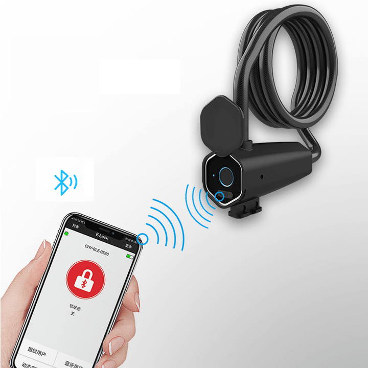 For FLIDO D4S BIKIGHT Intelligent Bluetooth Fingerprint Lock Bike Anti-Theft IP65 Waterproof Lock for Electric Bike - MRSLM