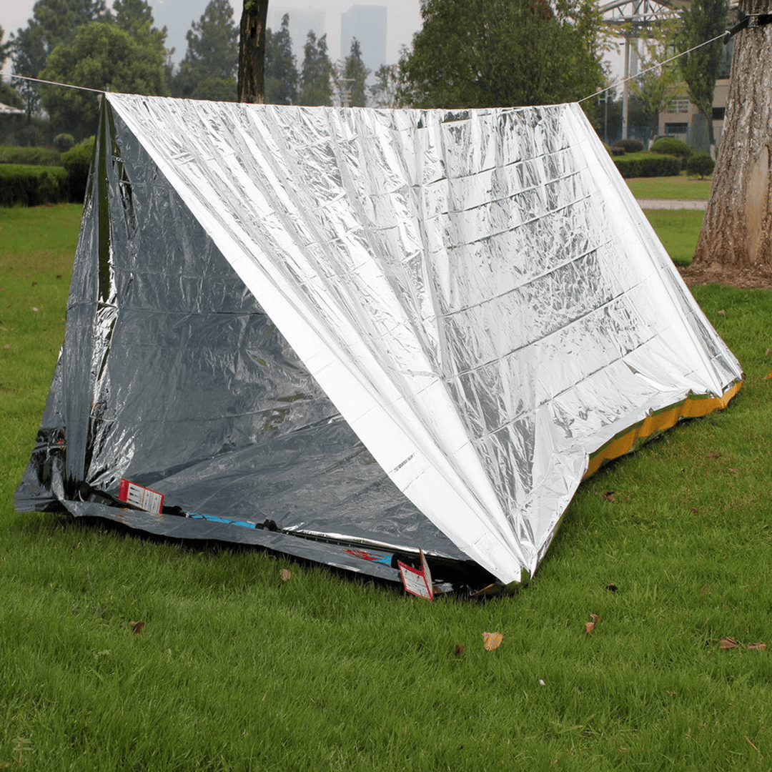 Outdoor 2 Persons Camping Emergency Survival Tent First Aid Sunshade Shelter Rescue Blanket - MRSLM