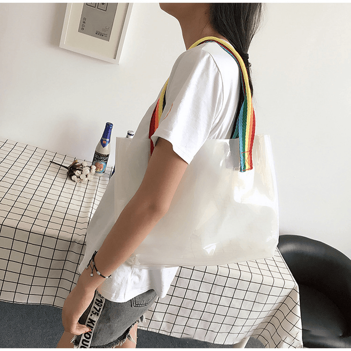 Honana HN-B65 Colorful Waterproof PVC Travel Storage Bag Clear Large Beach Outdoor Tote Bag - MRSLM