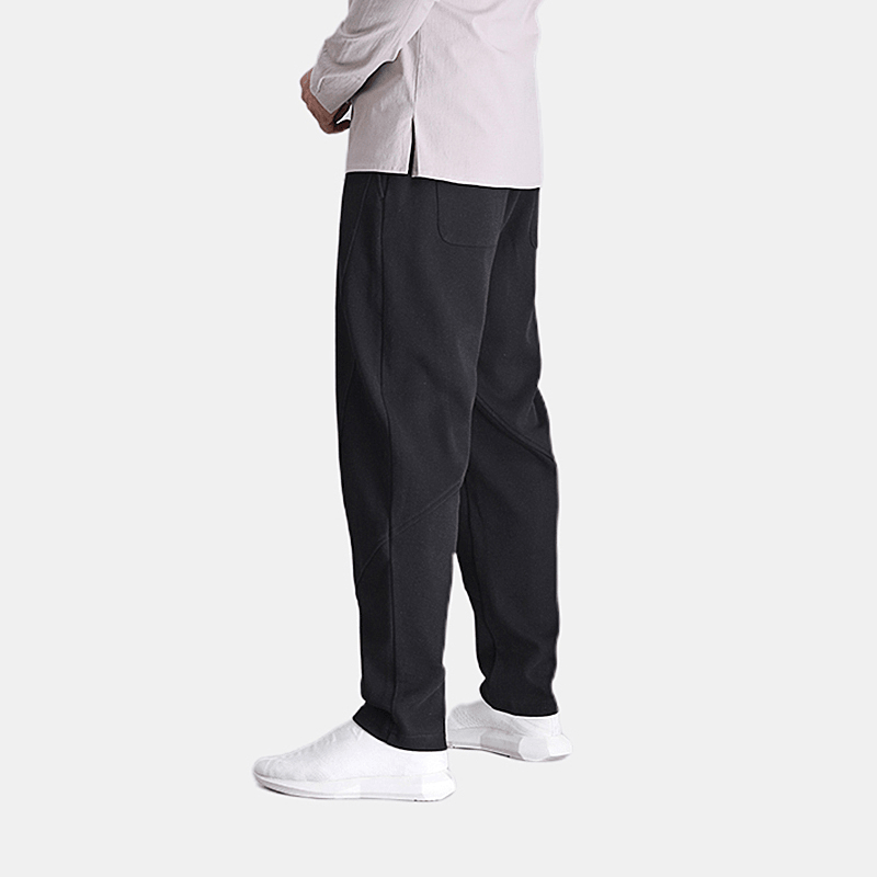 Mens Fashion Cotton Thick Drawstring Solid Color Pants - MRSLM