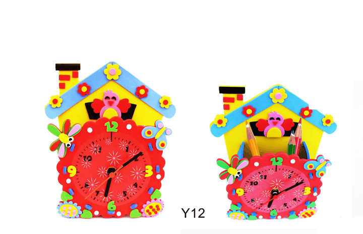 Clock DIY Handmade Materials Cartoon Early Education for Children - MRSLM