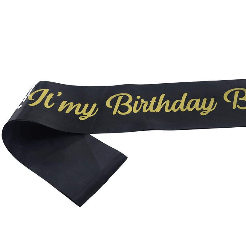 Birthday Party Shoulder Strap Single Layer Bronzing Shoulder Strap Etiquette Strap - MRSLM