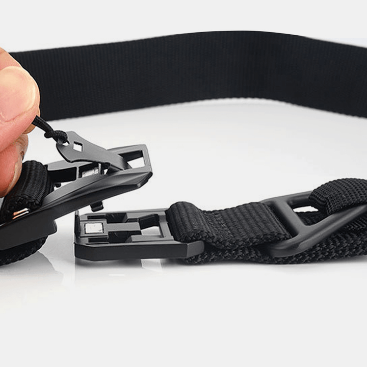 Men Nylon Braided 125Cm Magnet Quick Release Buckle Multifunctional Outdoor Military Training Tactical Belts - MRSLM