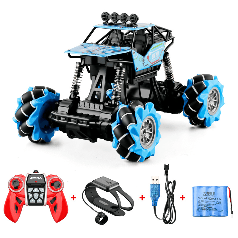 Alloy Remote Control Deformation Car Mecanum Wheel Gesture Induction Twisting Car Charging Boy Toy Off-Road Vehicle - MRSLM