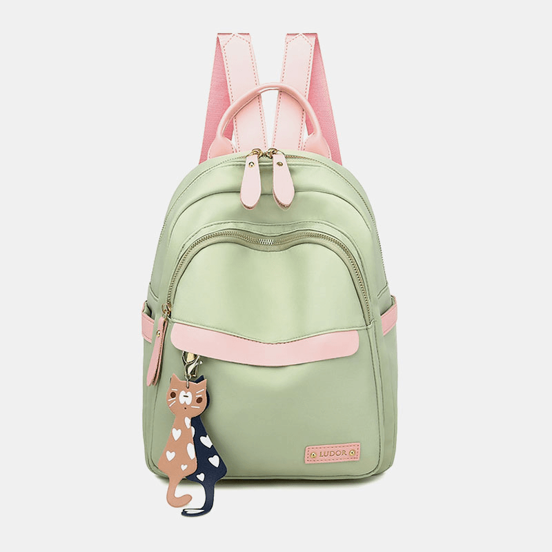 Women Oxford Waterproof Cartoon Multi-Carry Patchwork Casual Backpack - MRSLM