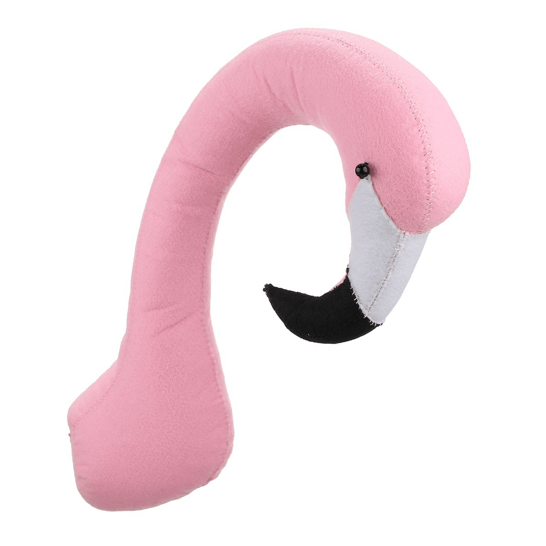 3D Flamingo Animal Head Wall Art Hanging Doll Chrismas Gift Toy Children Kids Room Decorations Birthday Party - MRSLM