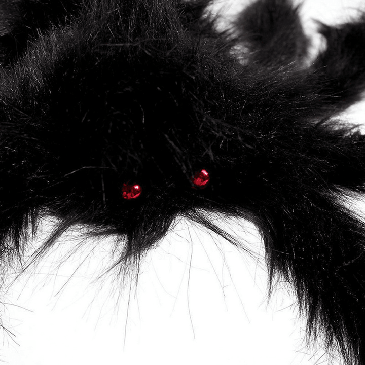 Halloween Black Plush Giant Spider Realistic Hairy Spider Haunted House Prop Halloween Party Scary Decoration - MRSLM