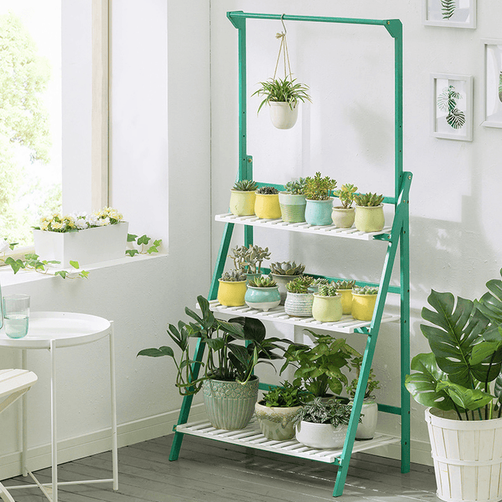 3-Layer Folding Flower Stand Floor Plant Stand for Home Office - MRSLM