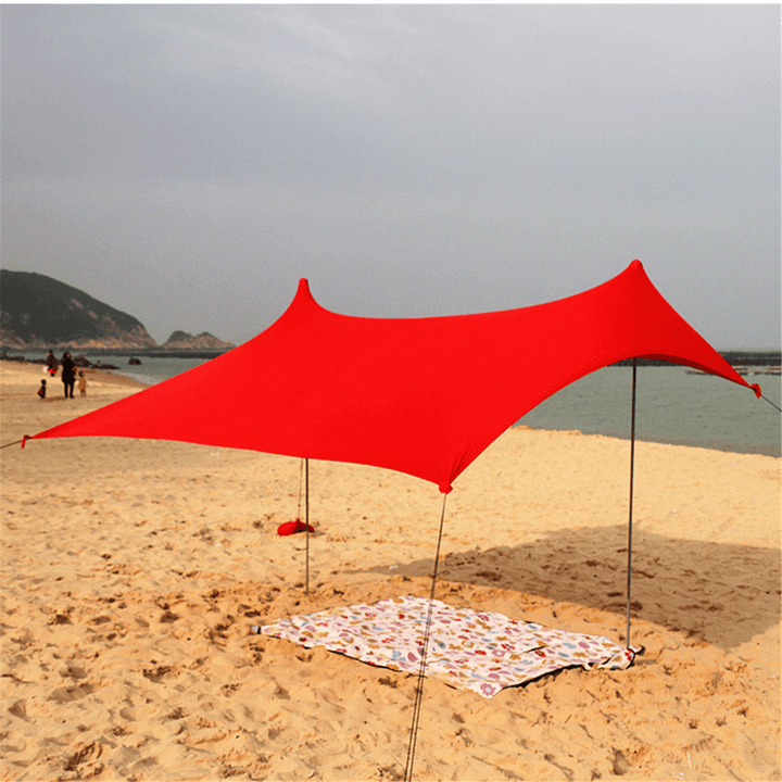 210X210X165Cm Outdoor Camping Tent Canopy with Sandbag Anchors Lightweight Sunshade Protection Beach Shelters - MRSLM