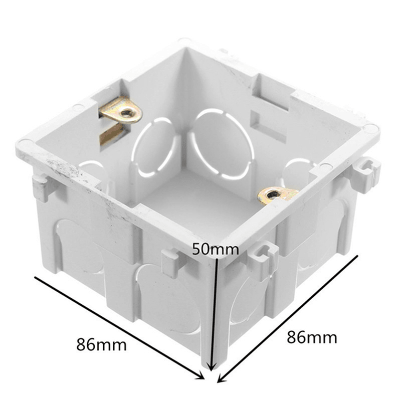 86X86Mm Wall Plate Box Universal White Socket Switch Back Cassette - MRSLM