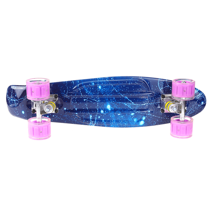 22Inch Kids Skateboard Flashing Wheel Chrome Bearing Mini Cruiser Children Longboard Outdoor Sport - MRSLM