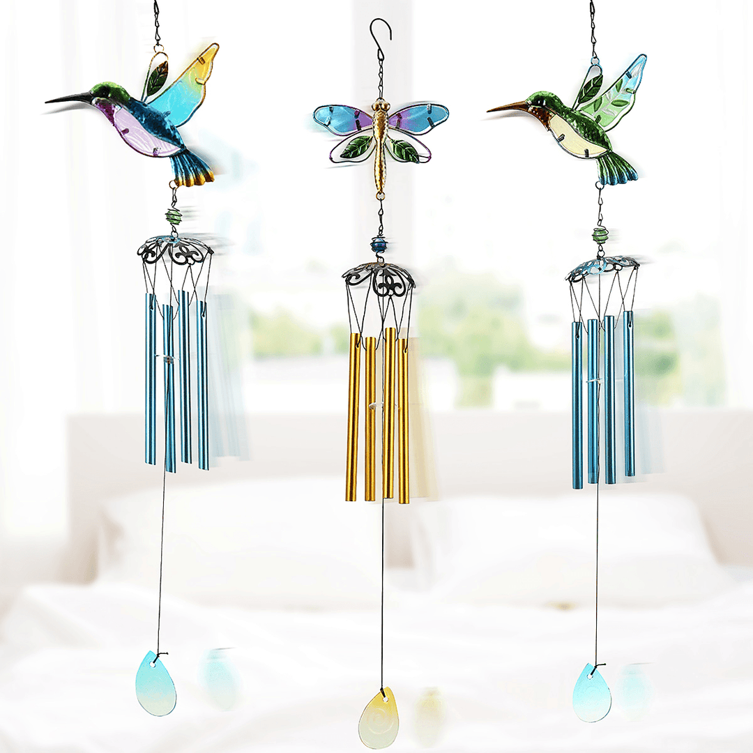 Hummingbird Dragonfly Wind Chimes Bells Hanging Gifts Dream Catcher Wind Chimes Home Wall Car Decoration - MRSLM