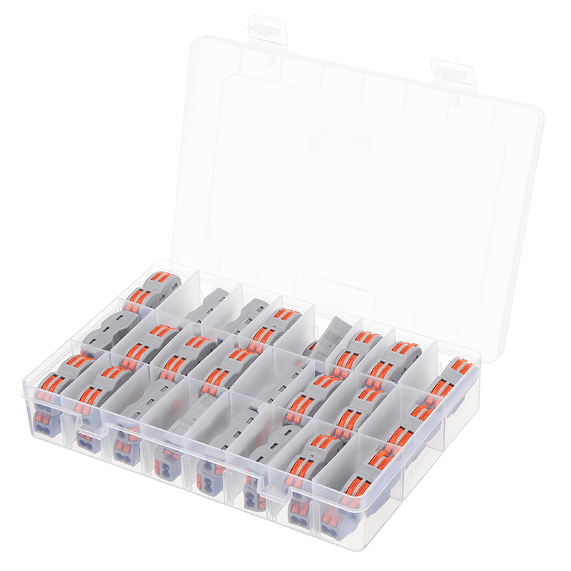 48Pcs Electrical Wiring Household 2PIN Docking Connector Electrical Connectors Wire Terminal Block Universal Electrical Wire Connector - MRSLM